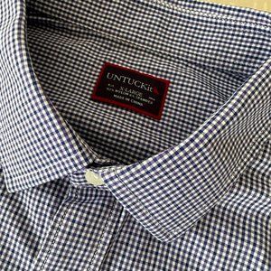 ✳️  EUC UNTUCKit Performance Ducale Shirt :: Purple & Blue Check :: XL ✳️